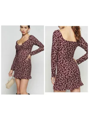 Reformation $128 Angeline Woman’s Small Floral Long Sleeve Mini Dress thumbnail 2