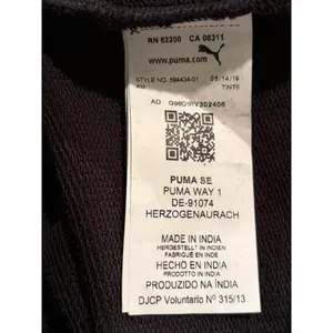 PUMA Zip Up Jacket Womens L Black Track Jacket Logo Sleeve 594434-01 thumbnail 6