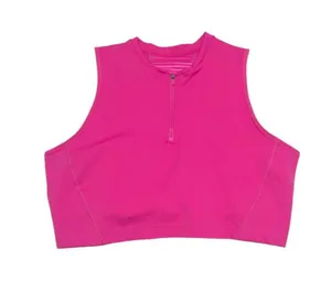 Nike Pro Dri FIT Cropped Tank Top Hot Pink Womens X-Large High Neck Sports Bra thumbnail 2