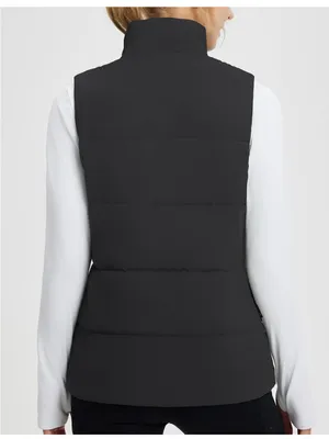 Baleaf Women's Black Quilted Puffer Vest with Stand Collar thumbnail 3