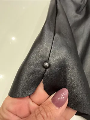 Zara Black High-Waist Faux Leather Paperbag Shorts NWOT thumbnail 3