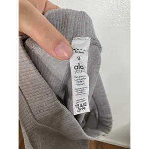 Alo Yoga Womens Ribbed Leggings Heather Gray High Waisted Athleisure Size S thumbnail 4