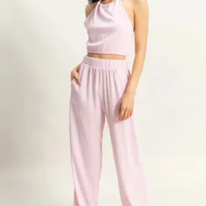 ✨NWT‎ HYFVE Striped Halter Neck Top and Pants Set thumbnail 5
