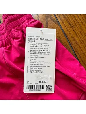 Lululemon Hotty Hot High Rise Short 2.5” Mulberry Spark Size 14 NWT thumbnail 3