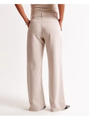 Abercrombie Curve Love Sloane low Rise Tailored Wide Leg Pant Black Size 35L thumbnail 5