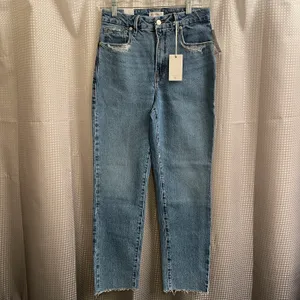 Good American Good Vintage Raw Hem Distressed Pocket Jeans NWT thumbnail 4