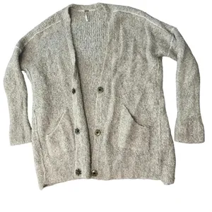 ✨ Free People Boucle Slouch Cardigan‎ Oatmeal Cozy Button Front Sweater M ✨ thumbnail 2