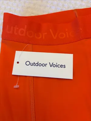 NEW! Outdoor Voices SMALL Sundance SuperForm 5” Bright Orange Bike Yoga Shorts thumbnail 7