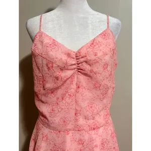 Urban Outfitters Over the Horizon Mini Dress M Pink Floral Chiffon Fit and Flare thumbnail 8