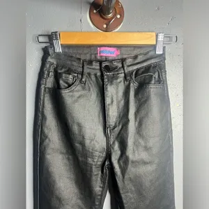 EDIKTED Luna Faux Leather Flare Leg Black Pants in size Medium. thumbnail 4