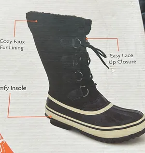 NIB NEW JBU Snowy Tall All Weather Boot, Black SZ-8 Faux Fur thumbnail 6