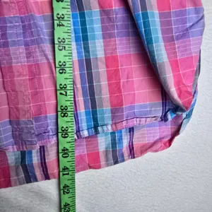 J. Crew Pink Blue Madras Plaid Cotton Shirt Dress Long Sleeve‎ AW560 Womens 2 thumbnail 11