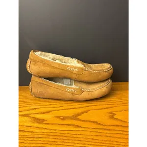 UGG Australia Ansley Moccasin leather sherpa slippers indoor outdoor shoes sz 9 thumbnail 8