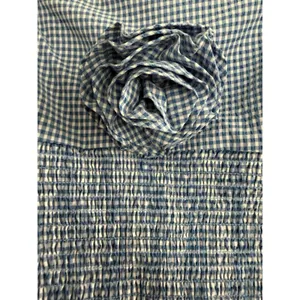 Maeve Smocked Rosette Drop-Waist Mini Blue Gingham Dress Women's Size XL thumbnail 9