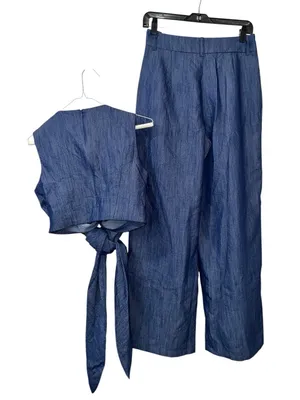 Commense Cross-Tie Crop Top & Wide-Leg Pants Set – Size Small (US 4) NWT thumbnail 5
