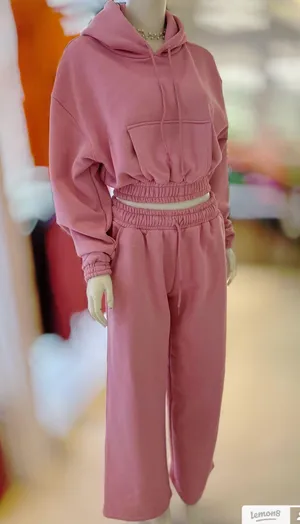 ZARA Long Sleeve Sweatsuit Set With Hoodie And Wide Leg Size S thumbnail 1