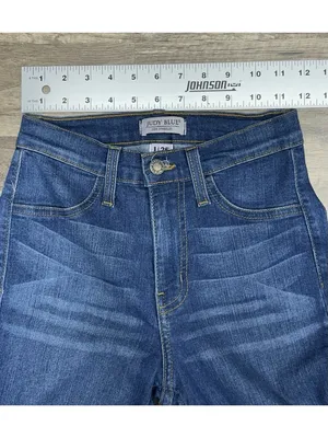 Judy Blue Super Flare Jeans Women’s 1/25 Blue Raw Hem High Rise Boho Retro thumbnail 5