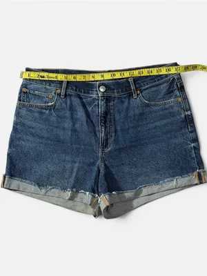 American Eagle Strigid Cuffed Denim Shorts Distressed Size 10 #270 thumbnail 2