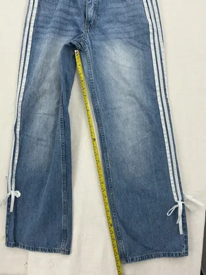 High-Rise Wide Leg Jeans with Side Ties - Light Blue Denim 765 thumbnail 6