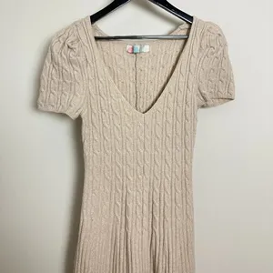 FREE PEOPLE Madsen Midi Dress in Oatmilk Size Large thumbnail 6