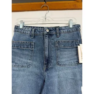 Free Assembly Women's and Women's Plus Wide Leg Jeans with Patch Pockets Size 8 thumbnail 6