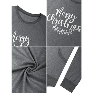 plus size long sleeve merry Christmas sweatshirt thumbnail 4