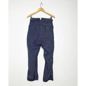 Free People Rumors Yarn Dye Blue Striped Harem Pants Size 6 thumbnail 4