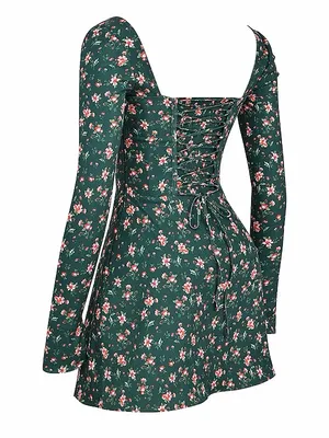 House‎ of CB Malika Green Floral Corset Mini Dress Size S thumbnail 6