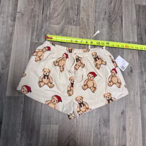Forever 21 Teddy Bear Christmas 100% cotton pj lounge shorts thumbnail 2
