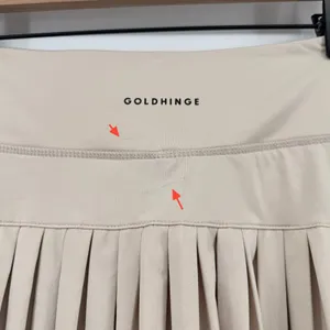 Gold Hinge Pleated Tennis Skirt Skort Beige Women L Preppy Pickleball Activewear thumbnail 6