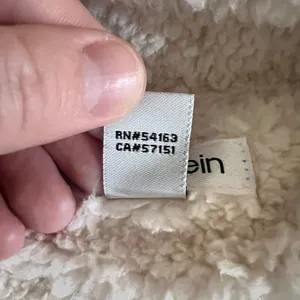 Calvin Klein Women's Sherpa Fleece Vest Cream Full Zip Mock Neck Large Teddy‎ thumbnail 8