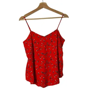 Gap‎ Red Black Floral V-Neck Cami Tank Top XS thumbnail 2