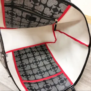 Kate Spade Black Gray Spade Print Extra Large Tote Bag thumbnail 6
