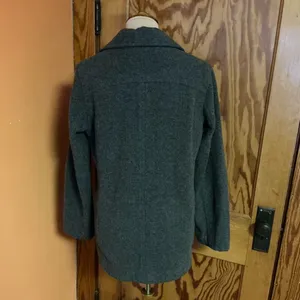 Vtg Y2K American Eagle Peacoat Gray Wool Blend Double Breasted Jacket M thumbnail 16