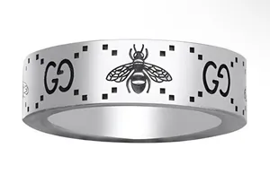 Gucci GG Signature Bee 6MM Silver 925 Semi Shiny Ring thumbnail 1