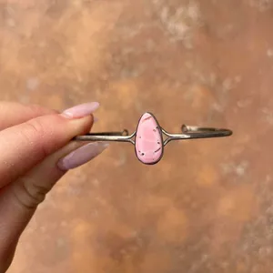 Free People Pink stone adjustable bangle with silver accents thumbnail 2