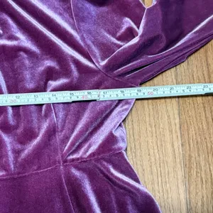 Baltic Born Plum Velvet Smocked High Neck Mini Dress Long Sleeve Womens XL thumbnail 7