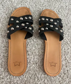 Marc Fisher Paigi Pacca Minimalist Glam Studded Sandal Slide Size 8 thumbnail 1