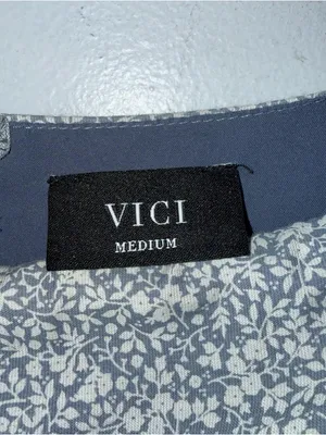Vici Babydoll Mini Dress Square Neckline‎ Floral Puff Sleeve Medium thumbnail 3