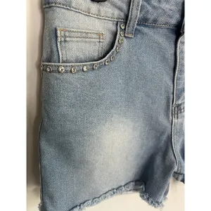 GOGO‎ jeans USA 9/29 GOGO-850-R Shorts Light Wash Bedazzled Cut Off Distressed thumbnail 4