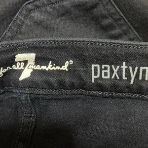7 For All Mankind Paxtyn Black Distressed High Waist Bootcut Denim Jeans Size 30 thumbnail 4