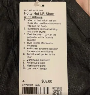 Lululemon Hotty Hot Shorts 4” 4 thumbnail 2