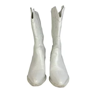 ILV Women's White Embroidered Pointed Toe Slip On Cowboy Western Boots Size 10 thumbnail 2