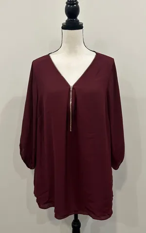 City Chic Zip Up Blouse thumbnail 2