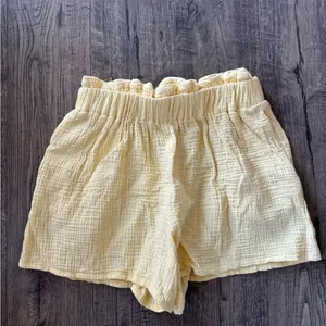 Mable Waffle Gauze Cotton Yellow Shorts thumbnail 1