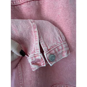 GAP sz S Oversized Pink Washed Denim Jean Jacket Baggy Streetwear Heavy Staple thumbnail 8