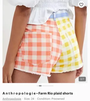 Farm Riobuffalo check Jean shorts thumbnail 3