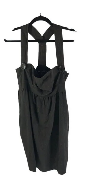 Laila Azhar Brown Wool Blend Suspender Dress Size 4 With Button Details Pockets thumbnail 1