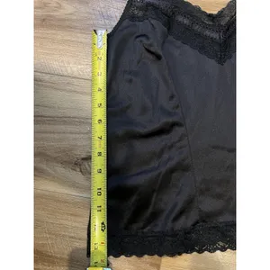 Source Unknown Camisole Tank Top Wm Sm Black Satin Lace Trim Lingerie Cami Y2K Romantic Goth thumbnail 3