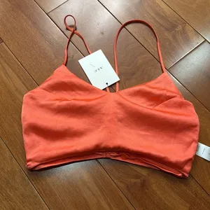 ALC Frank NWT Pleated Coral Crop Camisole Top size‎ 2 thumbnail 8